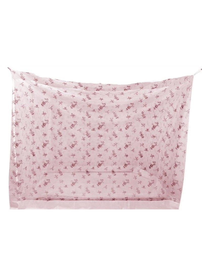 Ans Mosquito net Pink Printed Heavy Quality Polyester Soft 65 x 8 ft XXL