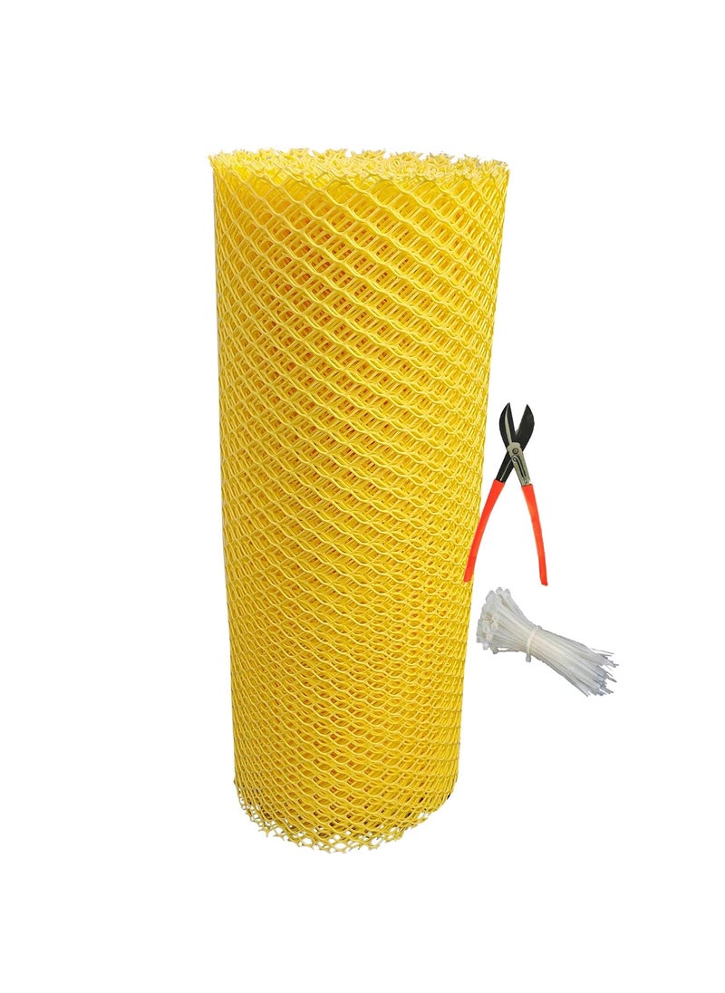 UR LITTLE SHOP 33 Feet Height X 30 Feet Length UV Stabilized PVC Balcony Safety Net_Indoor Kids Safety Net_Protection Net_Anti Bird Net_ Ivory Color_with 1 Cutter and 100 Tags UPLOK38