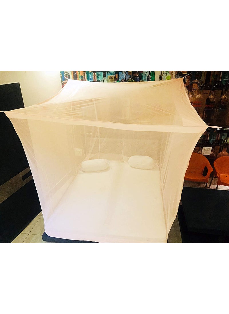 Freshwind Mosquito Net for Bed at Home and Outdoor Polyester Cotton Suitable for in House and Outdoor Utility Durable and Foldable 6X6 Ivory