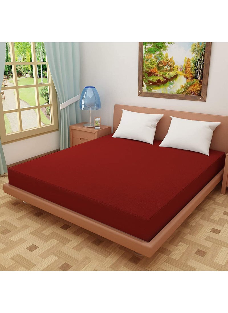 Baby Story Water Resistant Cotton Mattress Protector 78x60 Queen Size Maroon