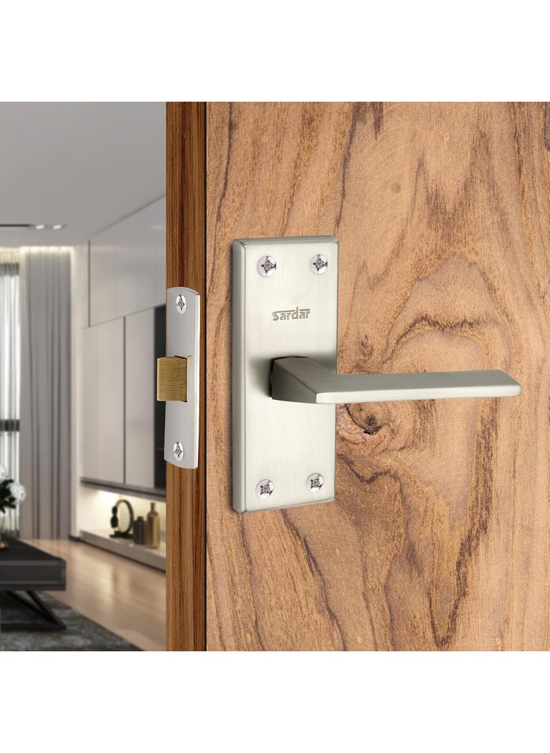 SARDAR Recon 5 SS Iron Baby Latch Bathroom Door Handle Mortise Door Handle with Baby Latch Keyless Handle Bathroom with Baby Latch