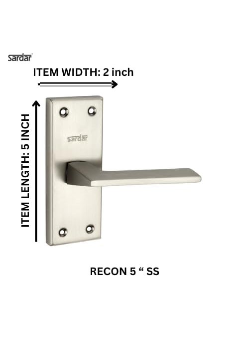 SARDAR Recon 5 SS Iron Baby Latch Bathroom Door Handle Mortise Door Handle with Baby Latch Keyless Handle Bathroom with Baby Latch