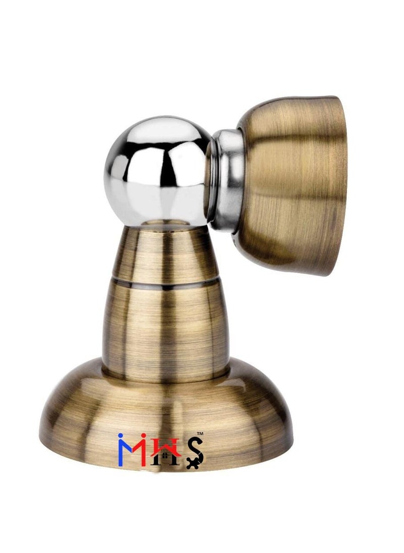MHS Stainless Steel Magnetic Door Stopper Catcher Magnet Holder 360 Angle Hold with Screw Fittings Pot Antique Pack of 1