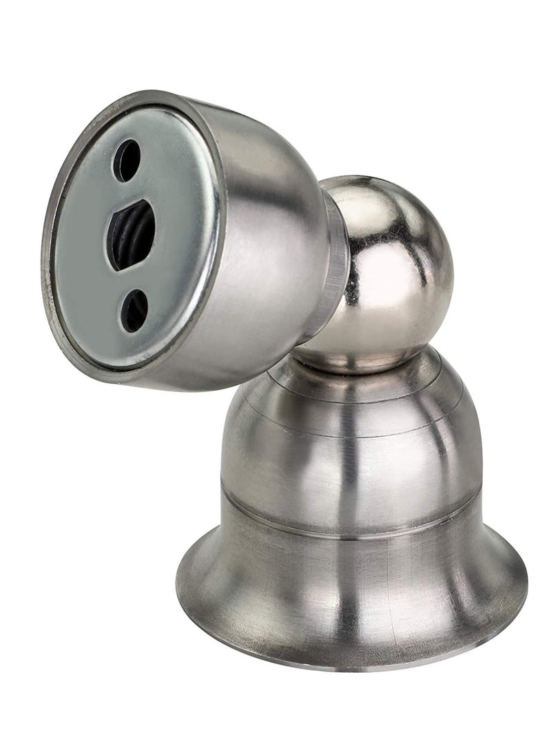 MHS Stainless Steel Magnetic Door Stopper Catcher Magnet Holder 360 Angle Hold with Screw Fittings Bell Steel Matt Pack of 2