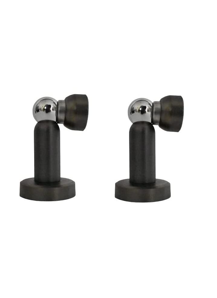 MHS Stainless Steel Magnetic Door Stopper Catcher Magnet Holder 360 Angle Hold with Screw Fittings Hunk Grey Pack of 2