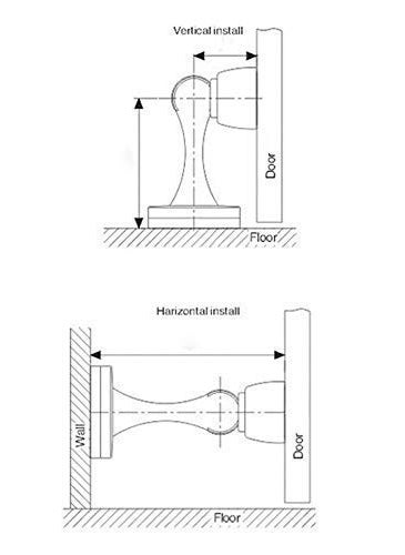 MHS Stainless Steel Magnetic Door Stopper Catcher Magnet Holder 360 Angle Hold with Screw Fittings Marbalo Brown Pack of 2