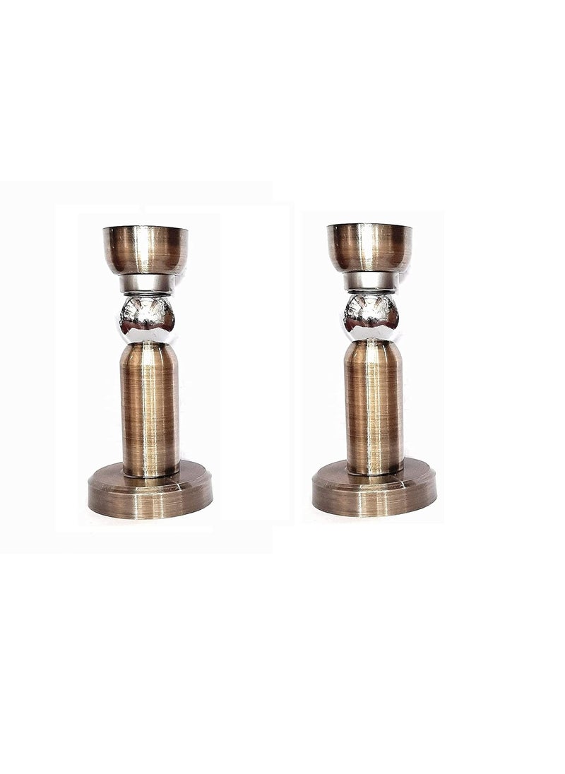 MHS Stainless Steel Magnetic Door Stopper Catcher Magnet Holder 360 Angle Hold with Screw Fittings Hunk Antique Pack of 2