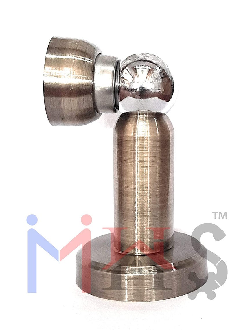 MHS Stainless Steel Magnetic Door Stopper Catcher Magnet Holder 360 Angle Hold with Screw Fittings Hunk Antique Pack of 2