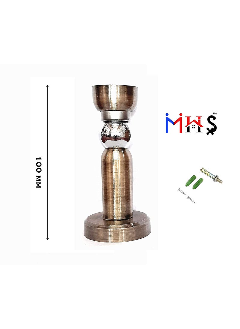 MHS Stainless Steel Magnetic Door Stopper Catcher Magnet Holder 360 Angle Hold with Screw Fittings Hunk Antique Pack of 2