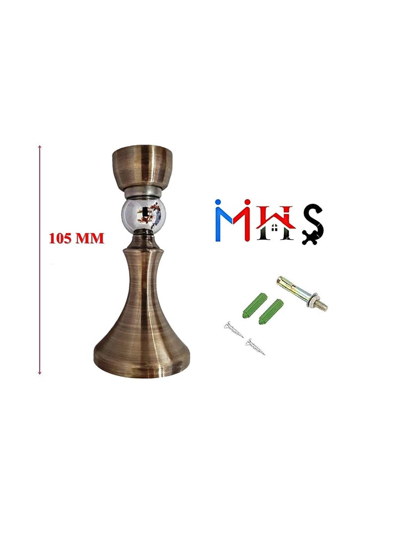 MHS Stainless Steel Magnetic Door Stopper Catcher Magnet Holder 360 Angle Hold with Screw Fittings Damroo Antique Pack of 2