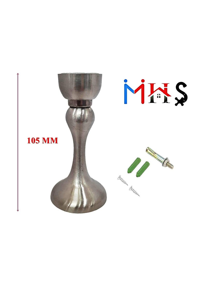 MHS Stainless Steel Magnetic Door Stopper Catcher Magnet Holder 360 Angle Hold with Screw Fittings Molly Steel Matt Pack of 2