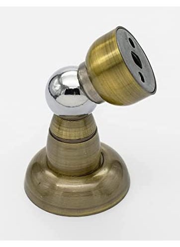 MHS Stainless Steel Magnetic Door Stopper Catcher Magnet Holder 360 Angle Hold with Screw Fittings Pot Antique Pack of 2