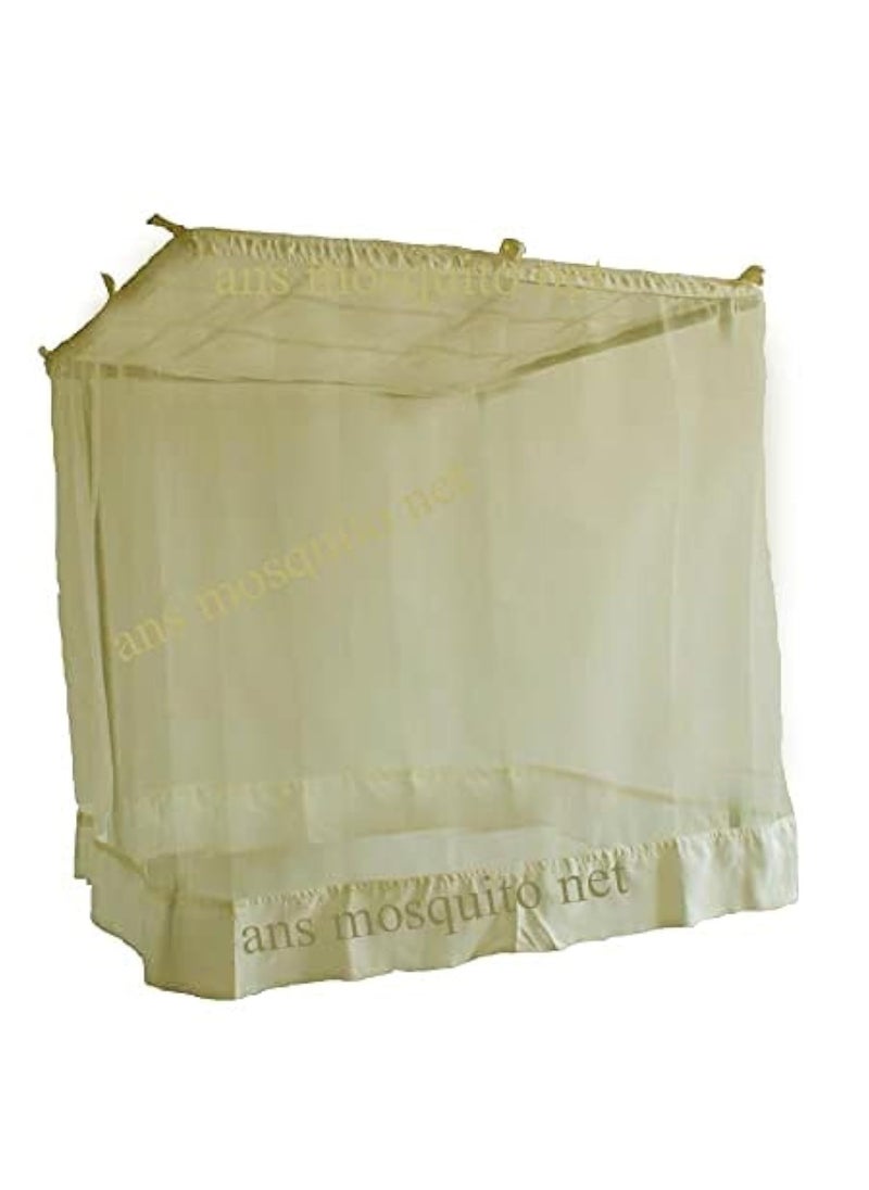 Ans Cotton Mix Mosquito net Pure Cotton Border on Top and Bottom Allergy Free Ivory 65 x 8 ft Large Size