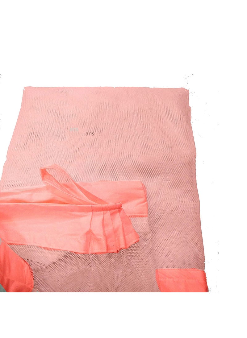 Ans Cotton Mix Mosquito net Pure Cotton Border on Top and Bottom Allergy Free Peach 65 x 65 Ft Double Bed Size Soft Net