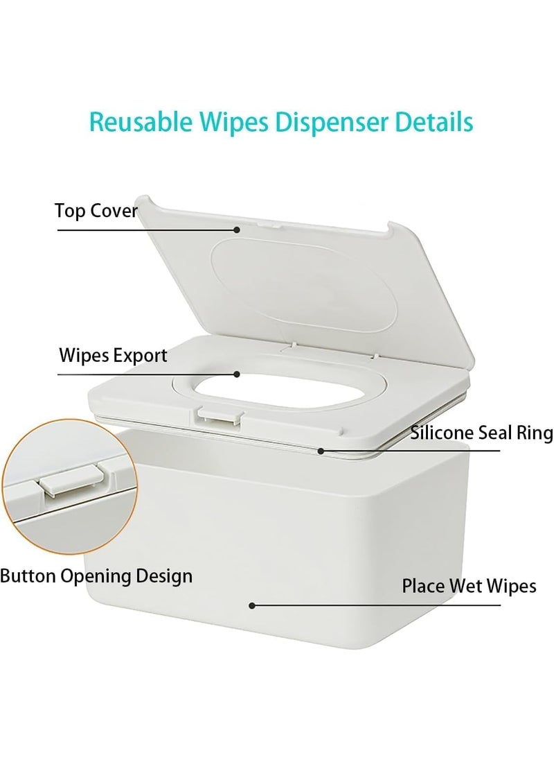 Cazuela Wet Wipes Dispenser Dustproof Tissue Storage Box Portable Tissue Holder Modern Rectangular Wipe Container with Sealing Design and Lid for Home Office Car