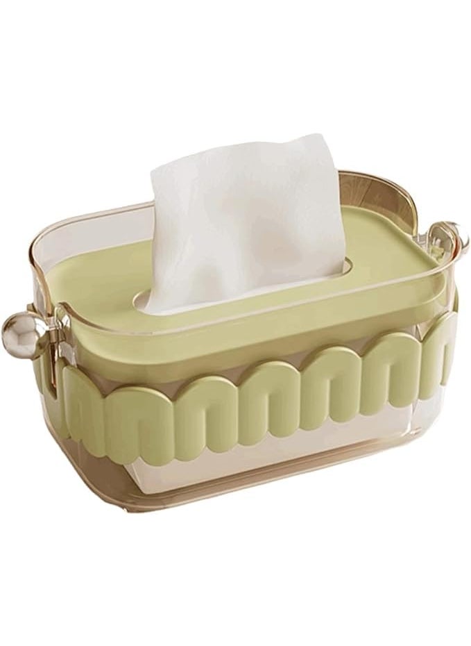 MAPPLE CREATION Wet Wipes Dispenser Box Baby Dry Wet Tissue Paper Case Holders Square Wet Wipes Storage Box Cover Napkin Organiser Storage Box with Lid Dustproof for Home Office Green