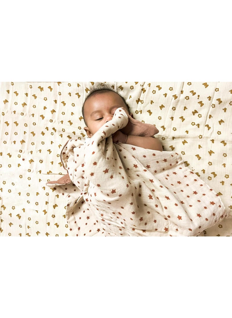 GRAZIO Born Baby Wipe Cloths Muslin Double Layer Organic Cotton Towels Pack of 3 05GKSDF02