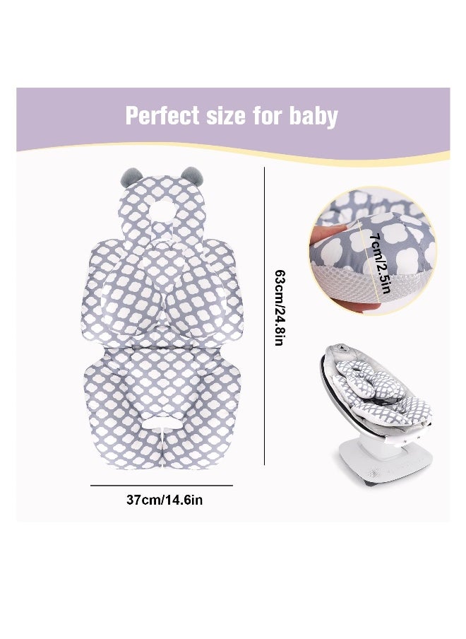 Baby Seat Pad Liner for Stroller, Head and Body Support Pillow with Neck Support for Baby Car Seat and Strollers, White cloud