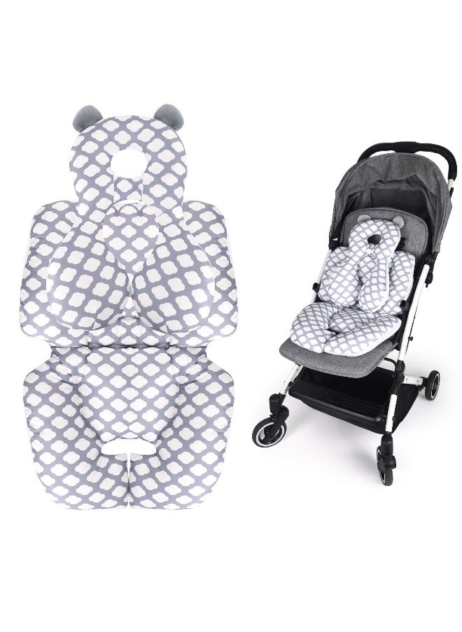 Baby Seat Pad Liner for Stroller, Head and Body Support Pillow with Neck Support for Baby Car Seat and Strollers, White cloud