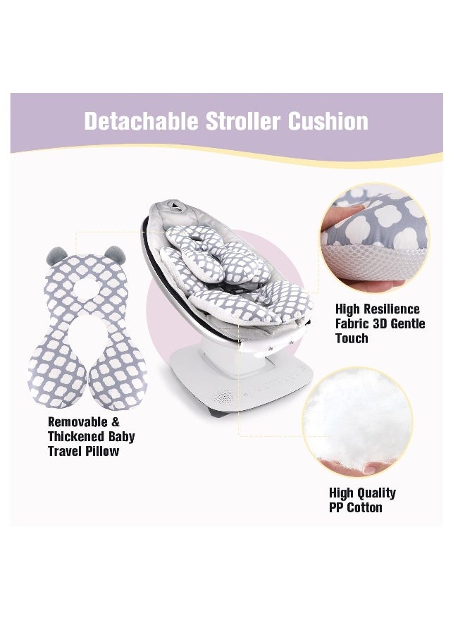 Baby Seat Pad Liner for Stroller, Head and Body Support Pillow with Neck Support for Baby Car Seat and Strollers, White cloud