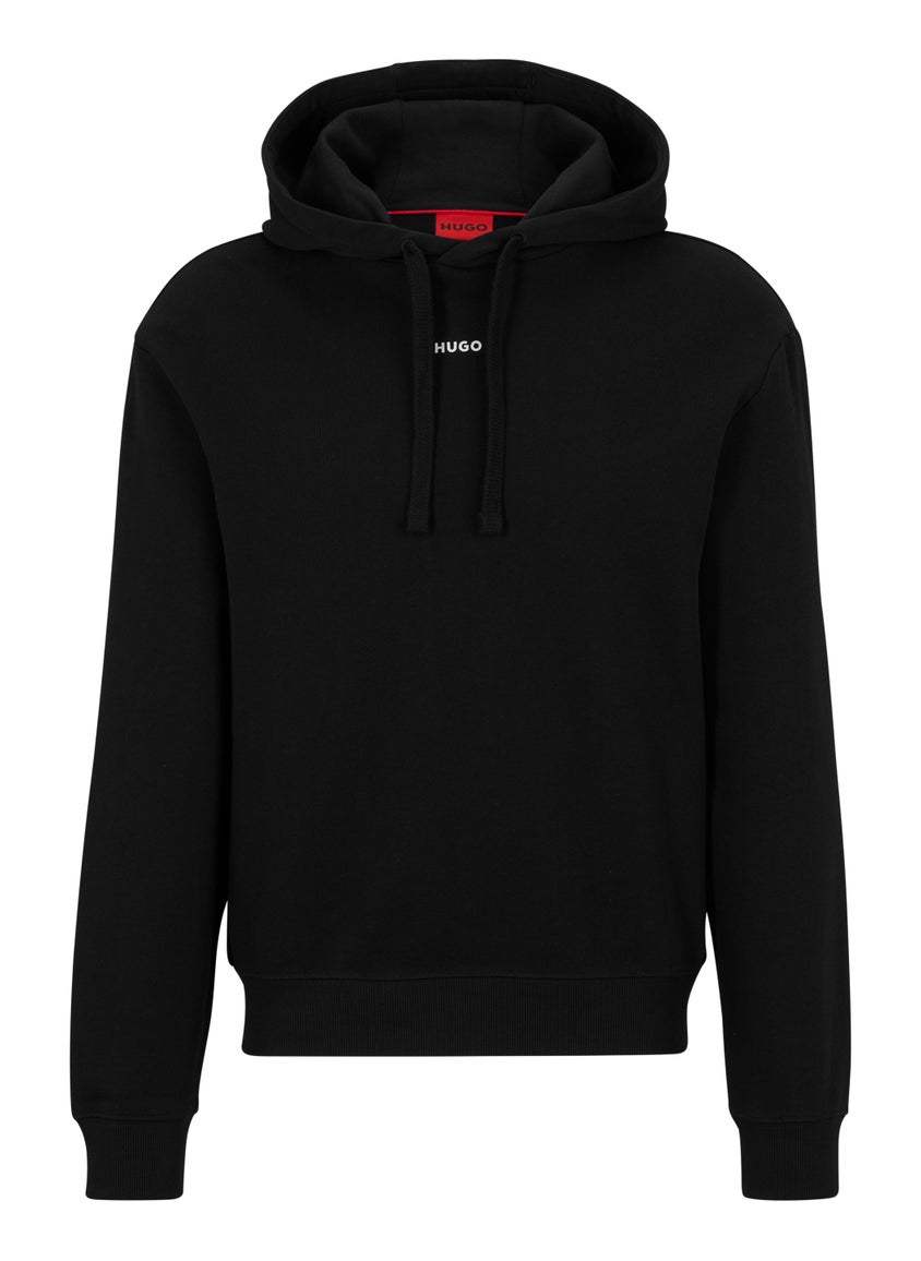 Cotton-terry relaxed-fit hoodie with logo print