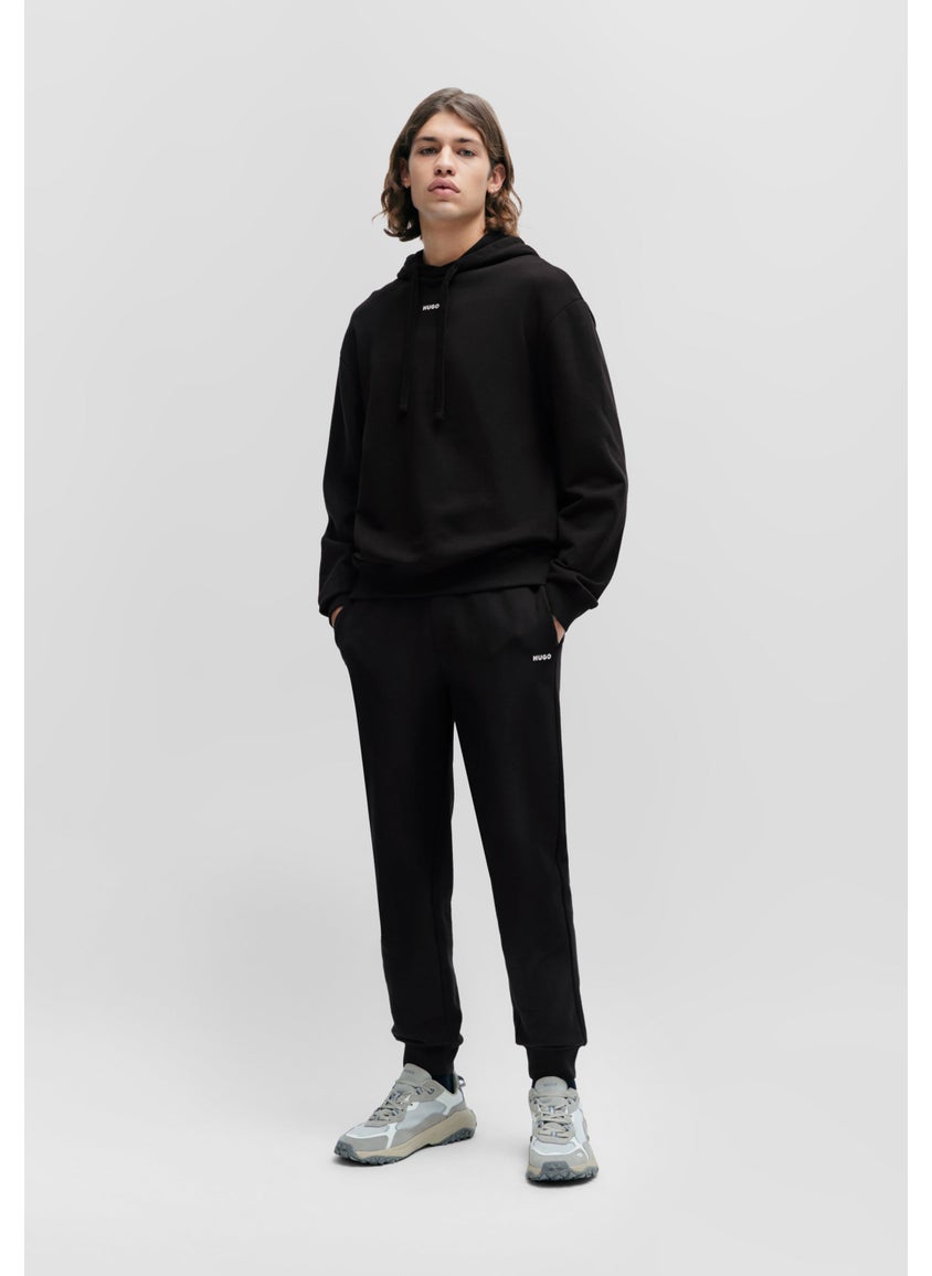 Cotton-terry relaxed-fit hoodie with logo print