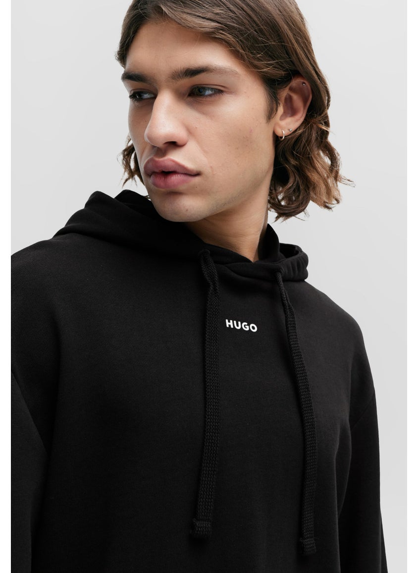 Cotton-terry relaxed-fit hoodie with logo print