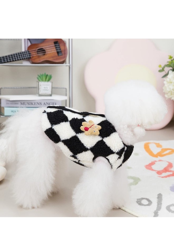 Cute Dog Coat For Winter,Super Soft Dog Winter Warm Coat, Pet Sweatshirt Jacket for Cold Wheather for Small Medium Dog Cat Clothes Apparel (Black,M )