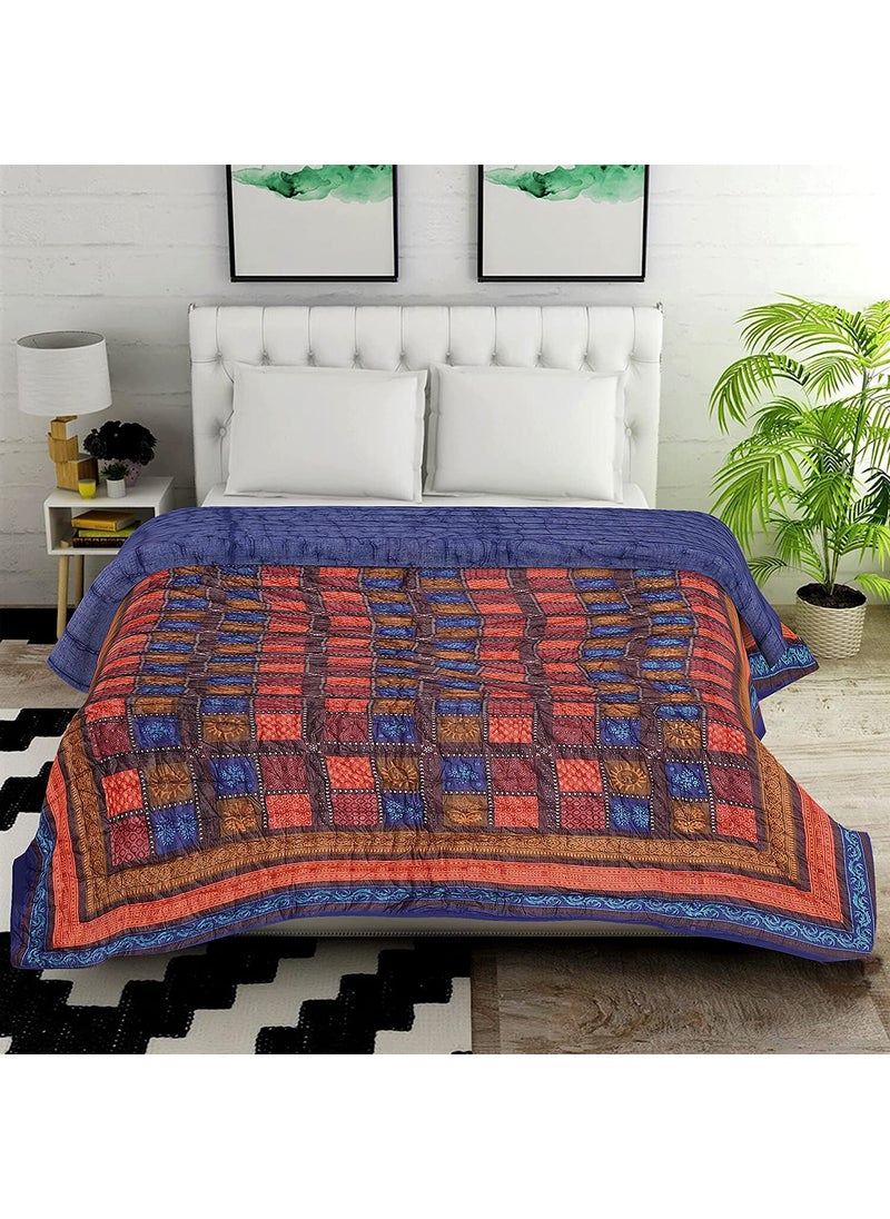 SIBLEY Cotton Soft Jaipuri Razai Traditional Elephant Print Double Bed Winter Heavy Ac Blanket Daabu