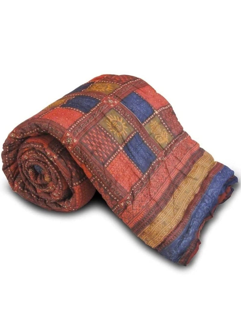 SIBLEY Cotton Soft Jaipuri Razai Traditional Elephant Print Double Bed Winter Heavy Ac Blanket Daabu
