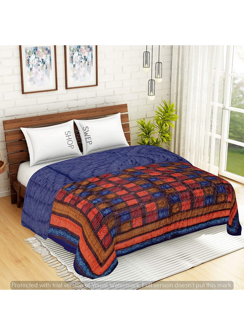 SIBLEY Cotton Soft Jaipuri Razai Traditional Elephant Print Double Bed Winter Heavy Ac Blanket Daabu
