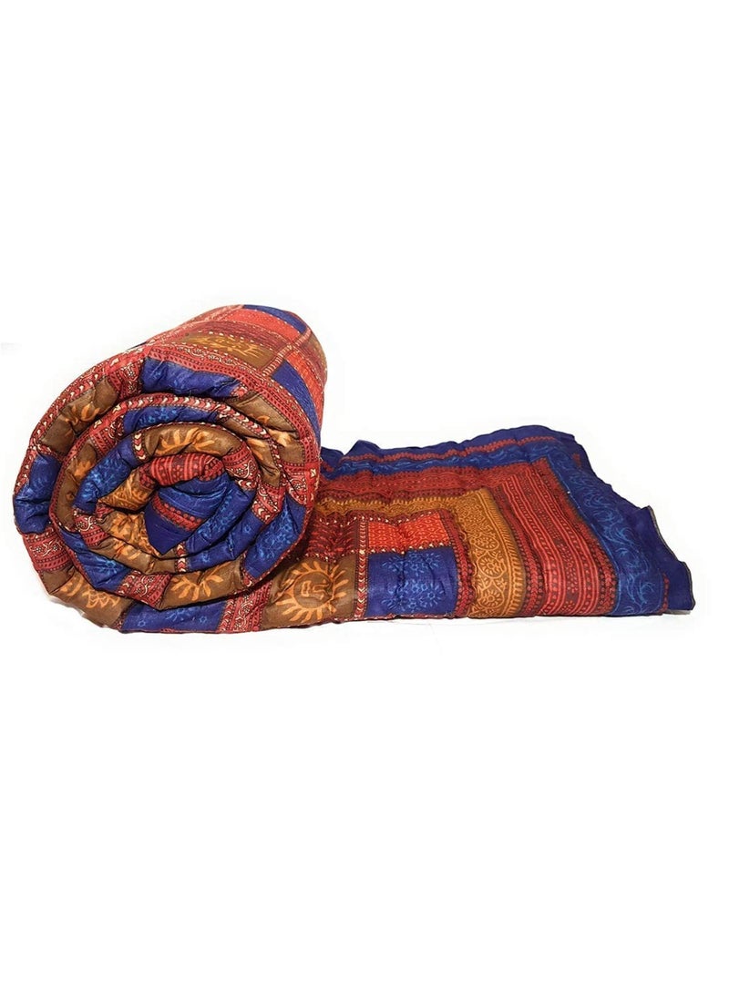 SIBLEY Cotton Soft Jaipuri Razai Traditional Elephant Print Double Bed Winter Heavy Ac Blanket Daabu