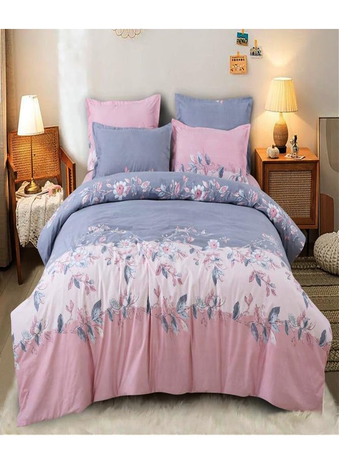 MUKESH HANDICRAFTS Polycotton Polyester Polyfill 120 GSM Reversible Single Bed Comforter Blanket Queen 60x90 inch Pink Blue