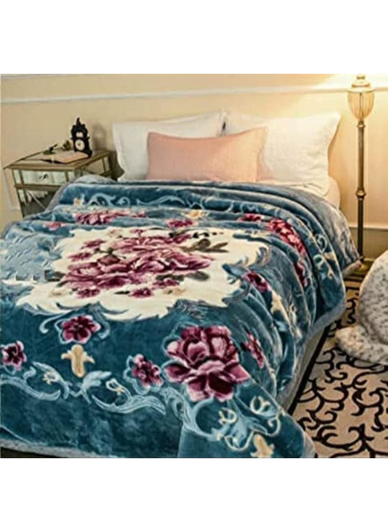 ELSTONE Home Cotton Mink Double Bed Ply Blanket for Heavy Winters Multicolor King Size Soft Fabrics Multicolor31