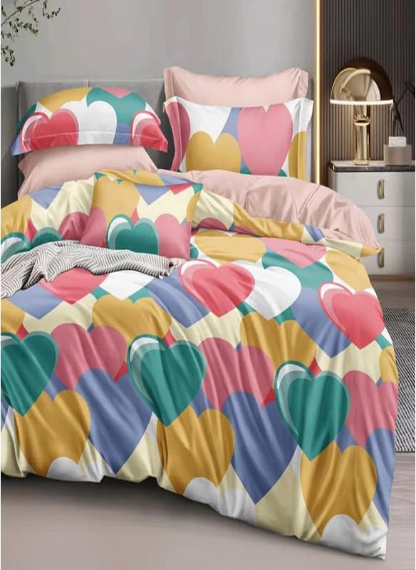 MUKESH HANDICRAFTS Polycotton Polyester Polyfill 120 GSM Reversible Single Bed Comforter Blanket Queen 60x90 inch Green Multi
