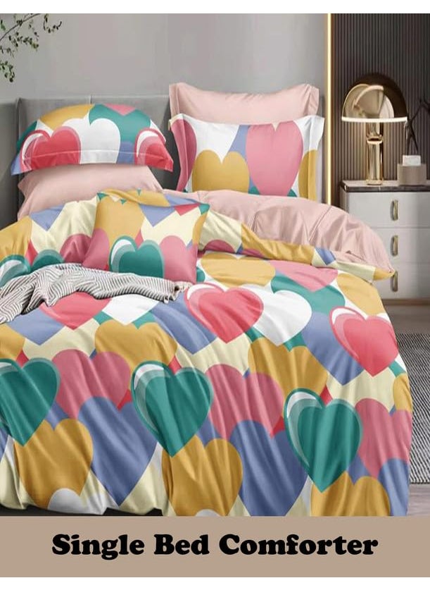 MUKESH HANDICRAFTS Polycotton Polyester Polyfill 120 GSM Reversible Single Bed Comforter Blanket Queen 60x90 inch Green Multi