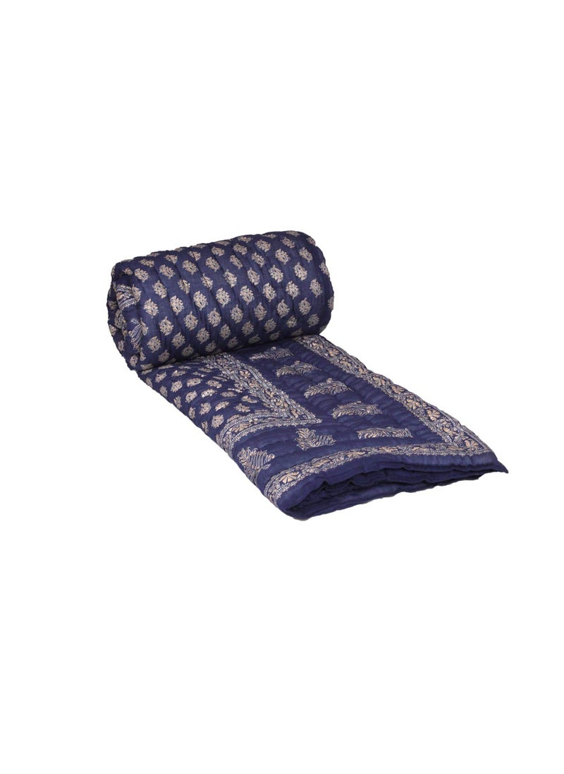 THROW KING Rajasthani Traditional Hand Made Pure Cotton Soft Cosy Light Weight Single Bed Jaipuri razaiQuilt Blanket DoharComforter