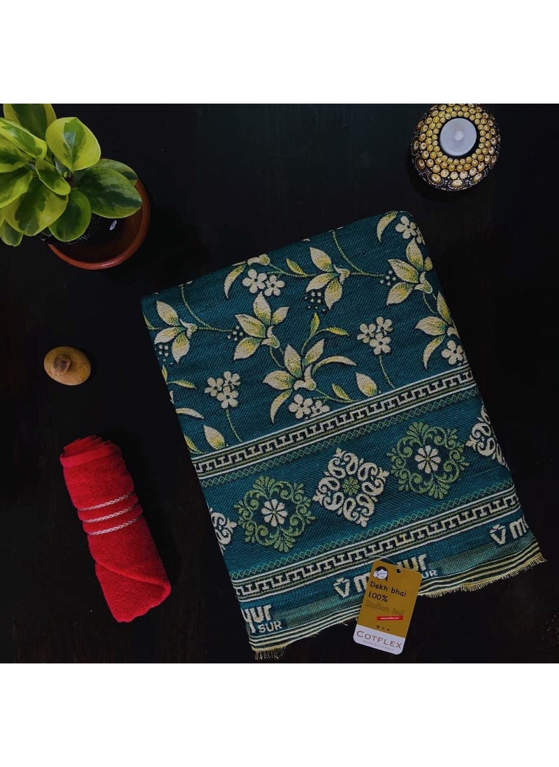 COTFLEX Original Solapur Chaddar Queen Bed Cotton Blanket Mor Pankhi