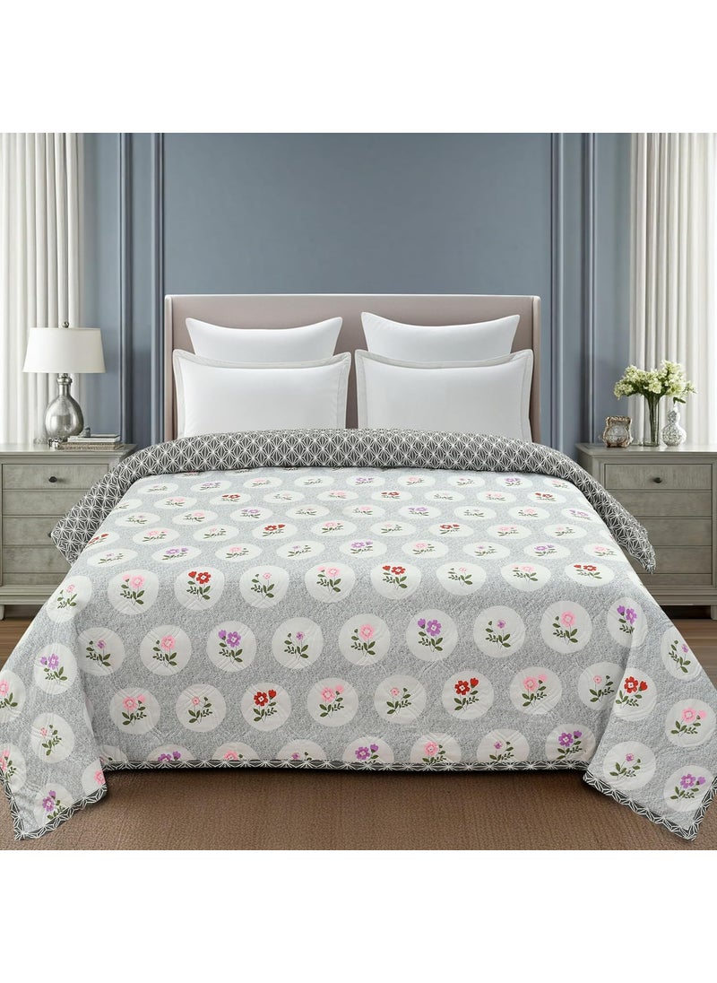 WEAVERS HUT Premium Ultrasonic Quilted Comforter AC Blanket FadeResistant UltraSoft Microfiber Fill is Hypoallergenic AllSeason Comfort Stitching Soft Finish 230X190CM Silver