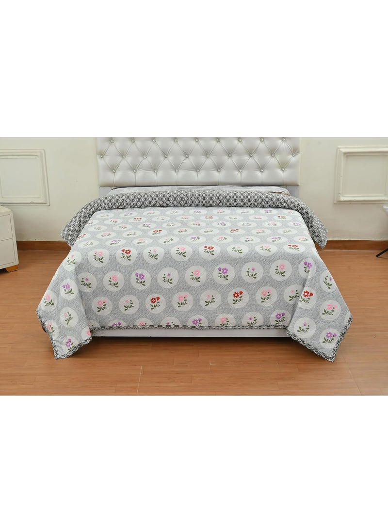 WEAVERS HUT Premium Ultrasonic Quilted Comforter AC Blanket FadeResistant UltraSoft Microfiber Fill is Hypoallergenic AllSeason Comfort Stitching Soft Finish 230X190CM Silver