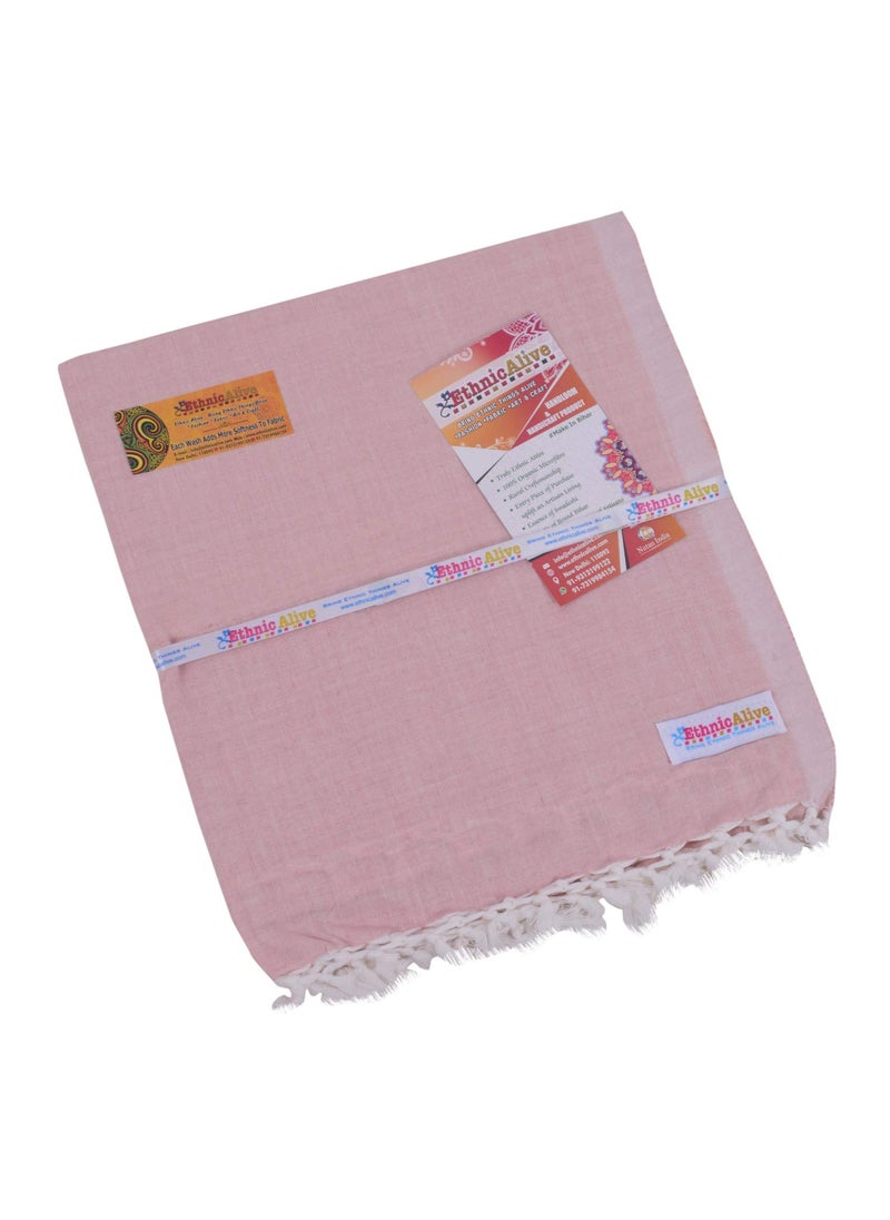 NIC Bhagalpuri Handloom Organic Light Rosy BrownAll Season Chadar for Sleeping AC Blanket for Summer