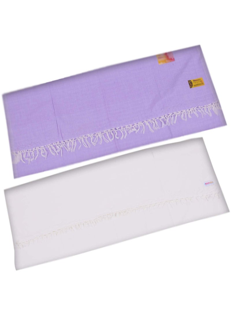 NIC Bhagalpuri Handloom Purplke and Steel Summer All Season Chadar for Sleeping AC Blanket for Summer Combo Pack