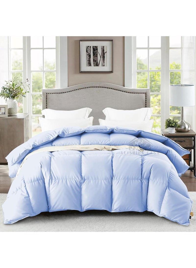 ALISHIBA CASA Super Soft Fluffy Microfiber 600 GSM Winter Comforter King Size 90X106 Heavy Winter BlanketComforterDuvetRajai King Size Sky Blue Color