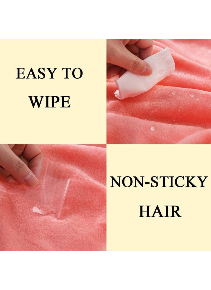 Nivasam Plush Flannel Blanket 300 GSM Lightweight Cozy Ultra Soft Premium Luxury Throw for Bed Sofa Couch Travel Camping Coral Double