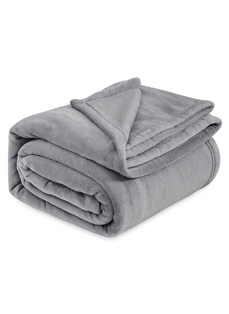 VAS COLLECTIONS Polyester Premium Plush Summer Single Bed DoharAc Blanket 200 GSM Reversible Lightweight Cozy Soft for Bed Sofa Couch Travel Camping 225X150 Cm Grey Solid