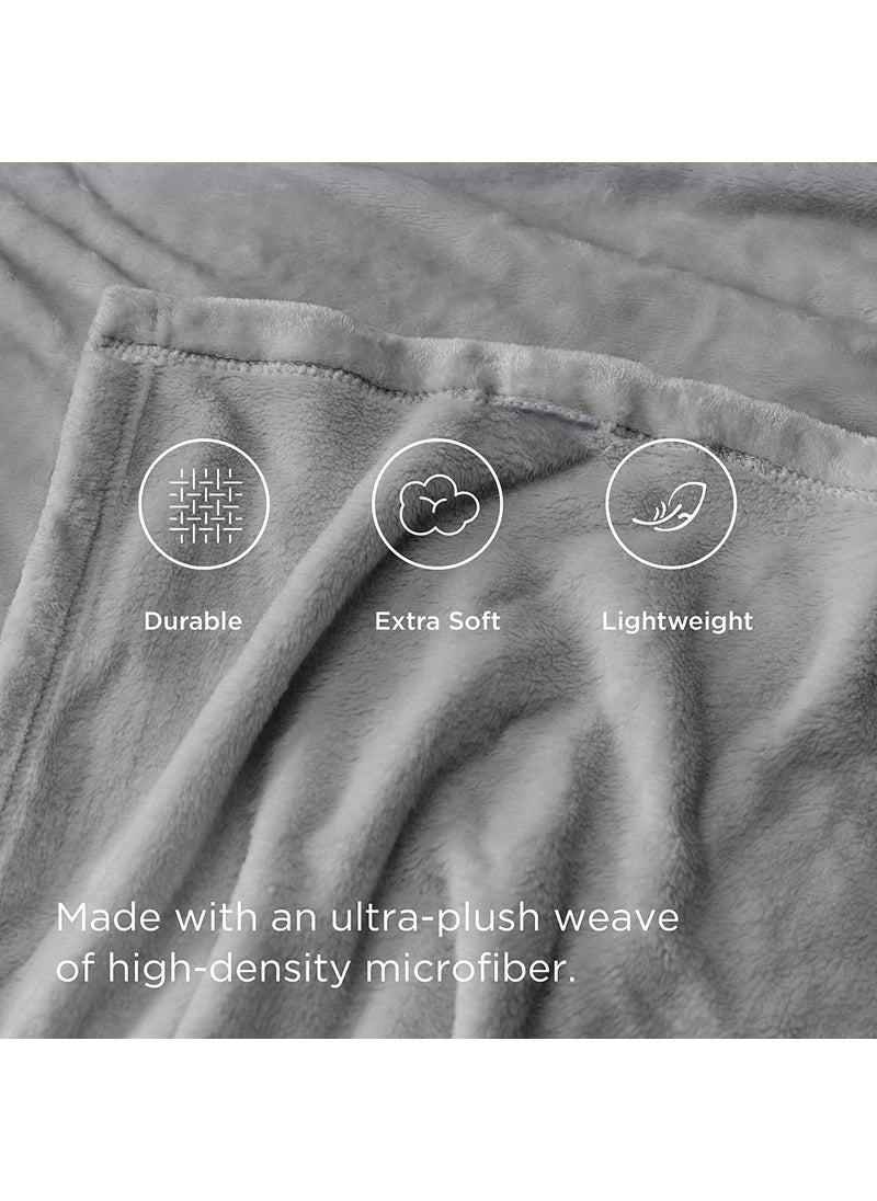 VAS COLLECTIONS Polyester Premium Plush Summer Single Bed DoharAc Blanket 200 GSM Reversible Lightweight Cozy Soft for Bed Sofa Couch Travel Camping 225X150 Cm Grey Solid