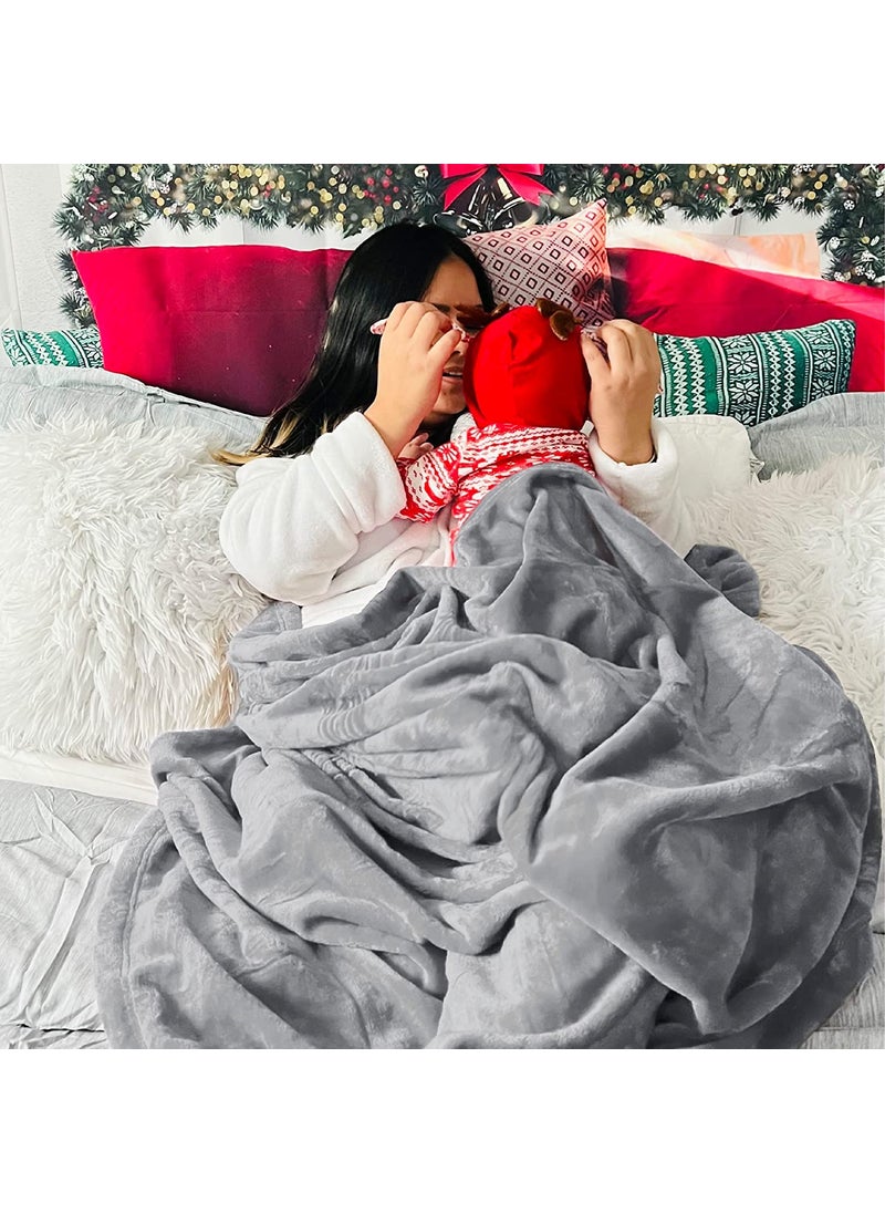 VAS COLLECTIONS Polyester Premium Plush Summer Single Bed DoharAc Blanket 200 GSM Reversible Lightweight Cozy Soft for Bed Sofa Couch Travel Camping 225X150 Cm Grey Solid