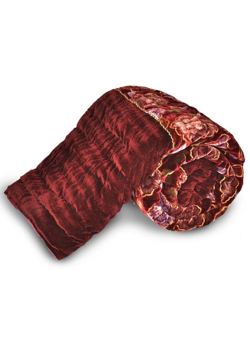 Fortune Creation Exclusive Double bed jaipuri Velvet Rajai Rajesthani velevt razai cotton Velvet blanket for heavy winter heavy winter pure cotton quilts cotton feeling vetvet quilt Jaipuri Printed Style Floral Velvet Blanket kambhal