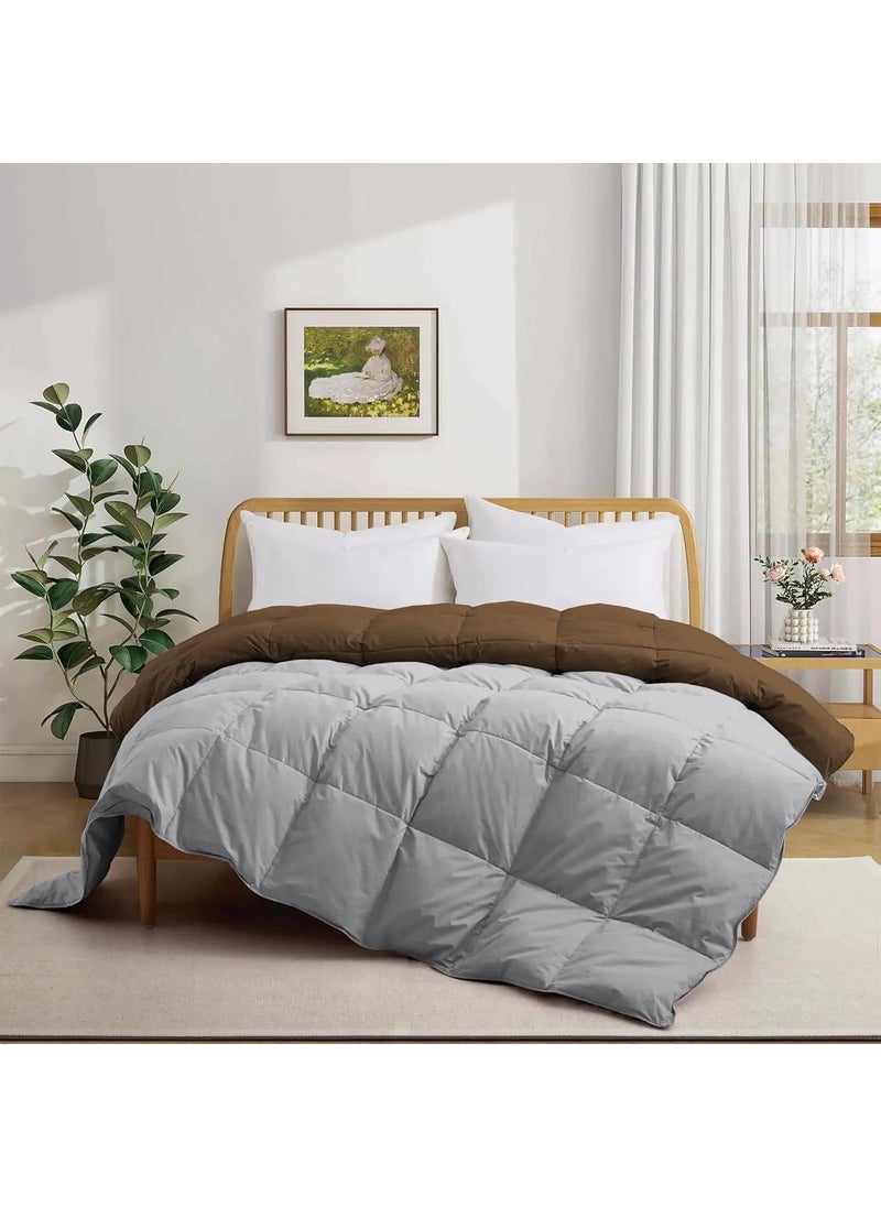 500 GSM Winter BlanketComforter Double Bed Size 90X100 Unique Design Heavy Winter Comforter 500 GSM Microfiber Fill Rajai Double Bed Chocolate BrownSilver Grey Color