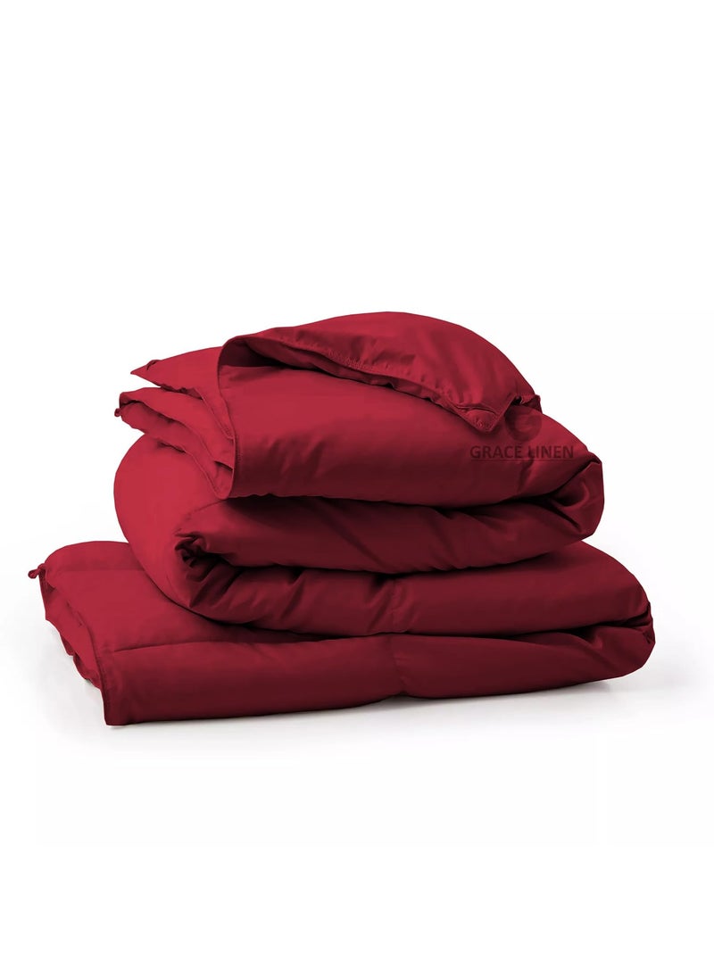 500 GSM Winter BlanketComforter King Size 92X106 Unique Design Heavy Winter Quilted Comforter 500 GSM Microfiber Fill Rajai King Size Burgundy Color